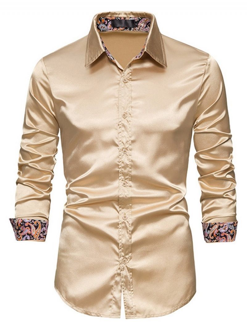 Knoflík Lapel Plain Spring Slim Shirt