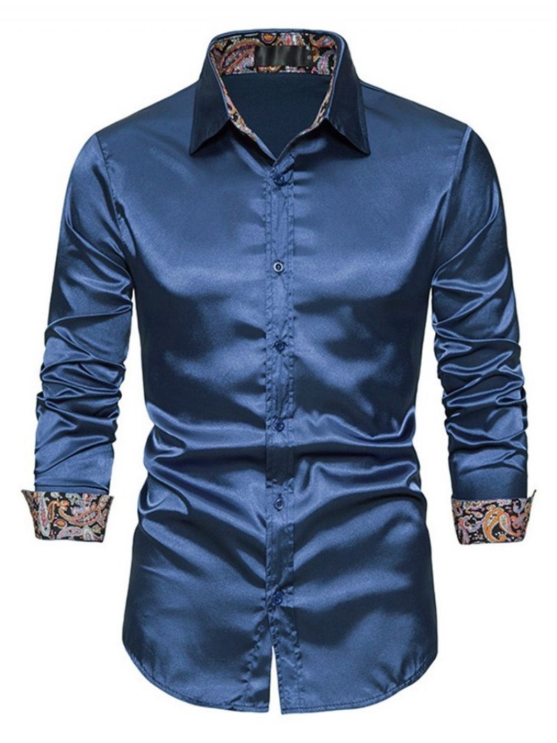 Knoflík Lapel Plain Spring Slim Shirt