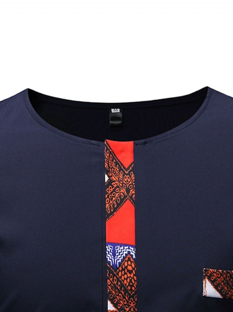 Pánské Tričko African Fashion Dashiki Color Block Patchwork Pro Volný Čas