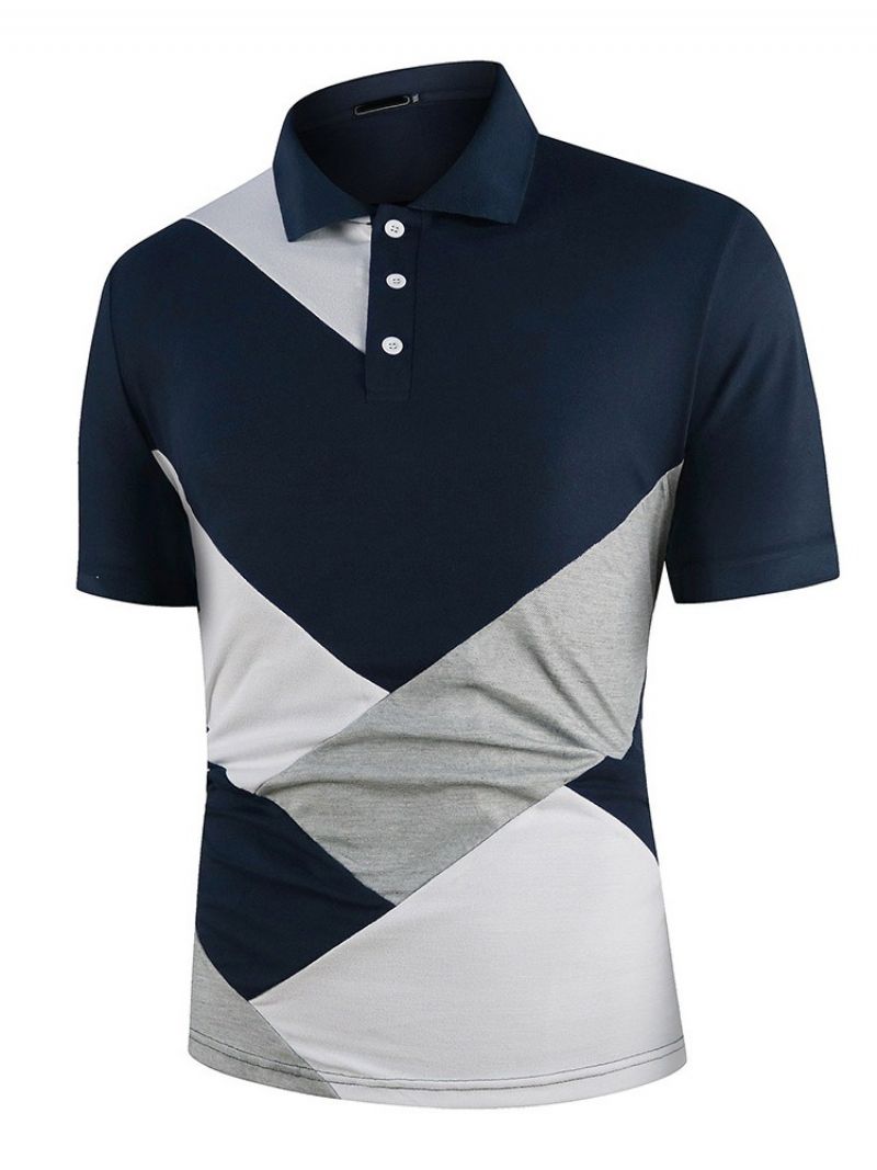 Patchwork Color Block England Polo Shirt