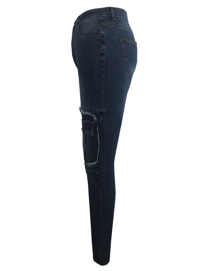 Kapesní Zip Pencil Kalhoty Skinny Jeans