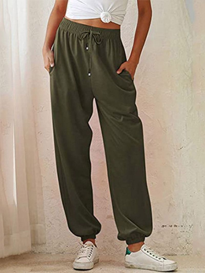 Dámské Kalhotky Pocket Slim Plain Full Length Pencil Pants