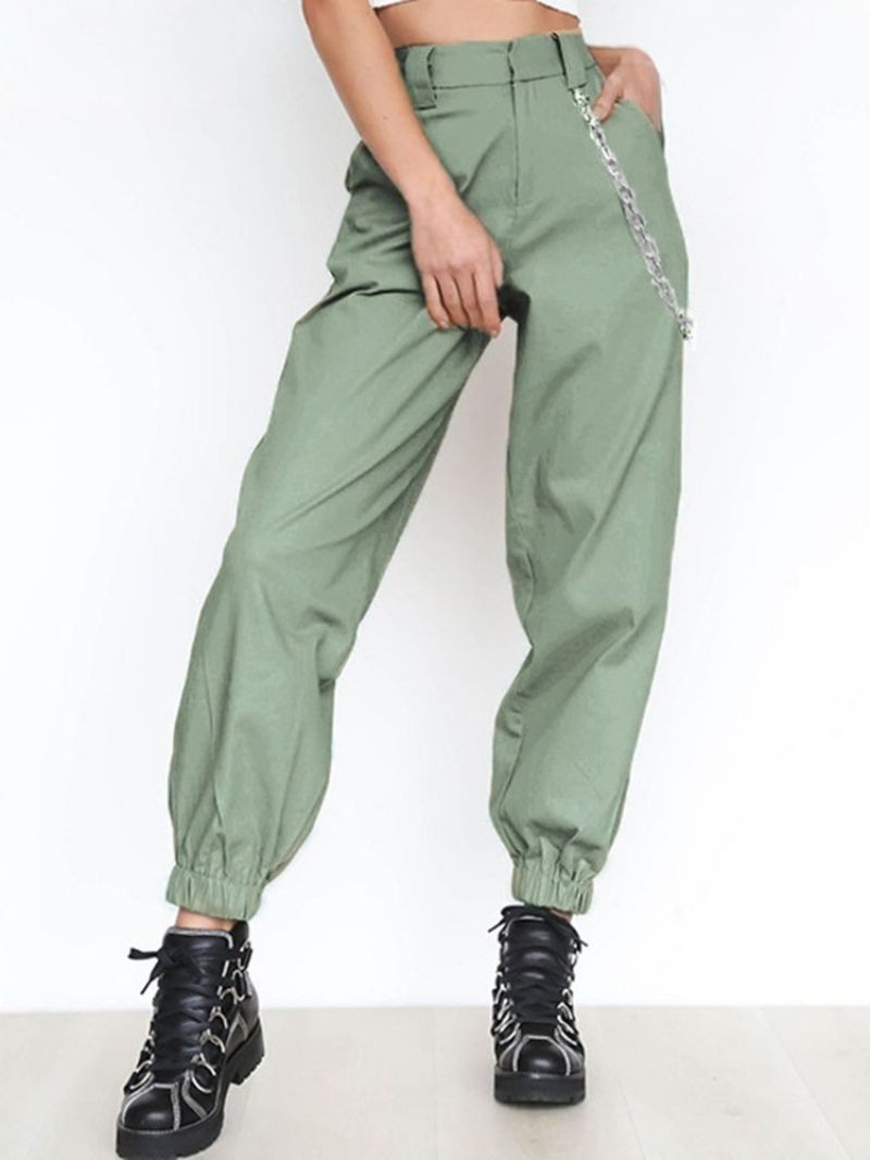 Dámské Kalhoty Cargo Pants S Vysokým Pasem S Jednoduchým Volným Kotníkem