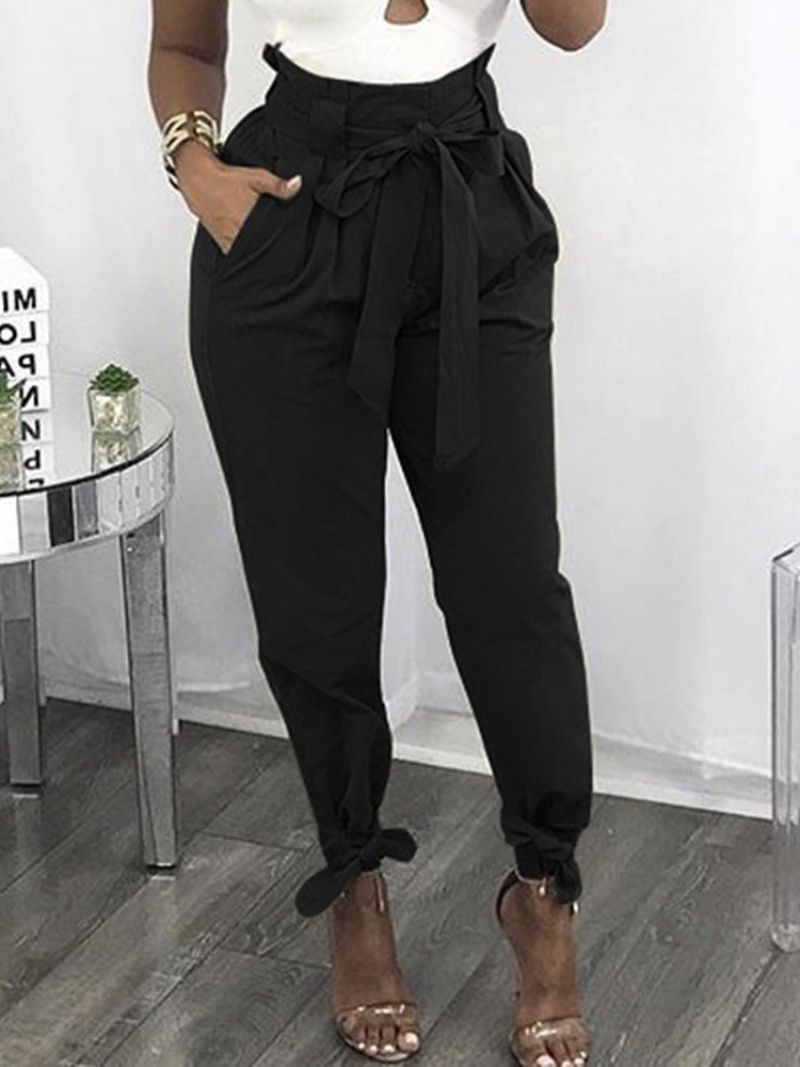 Slim Plain Full Length Pencil Pants Dámské Ležérní Kalhoty