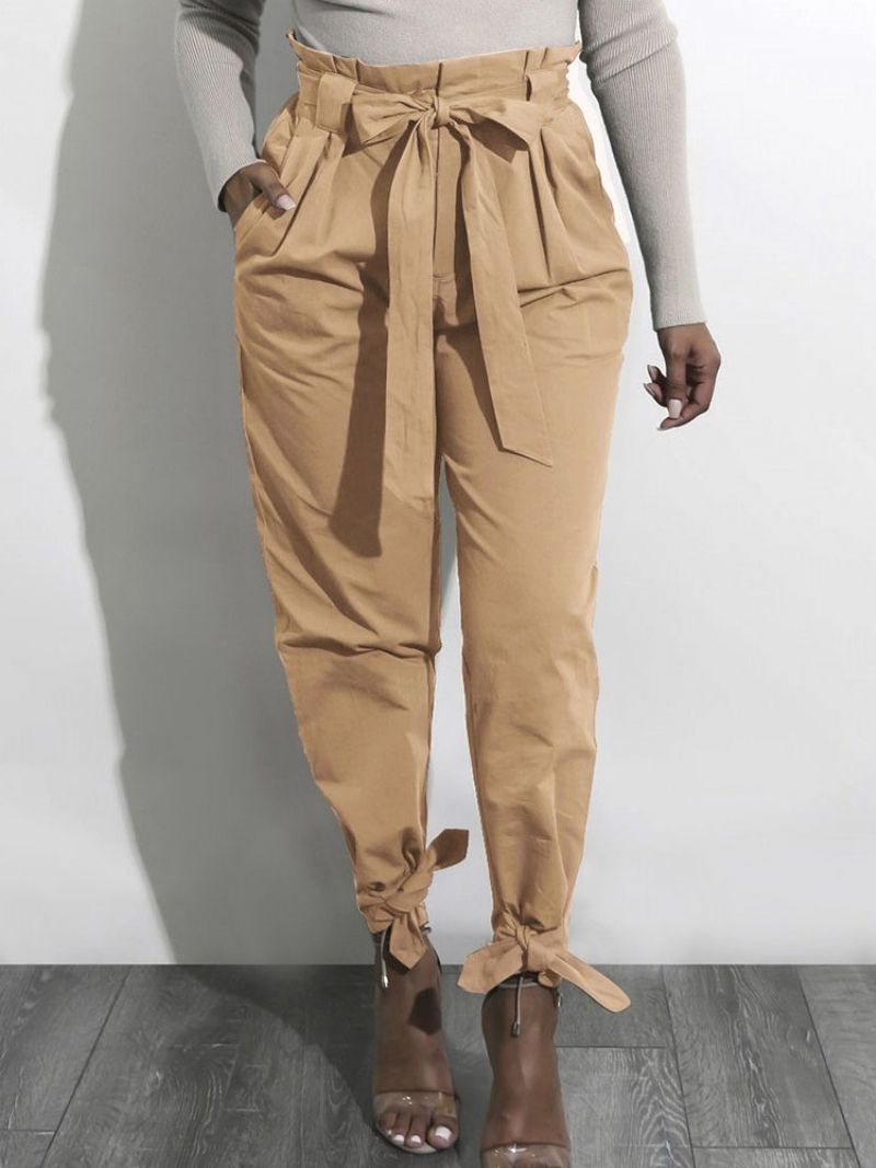 Slim Plain Full Length Pencil Pants Dámské Ležérní Kalhoty