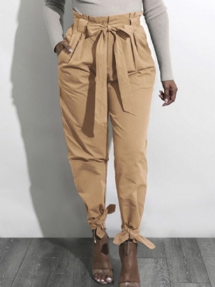 Slim Plain Full Length Pencil Pants Dámské Ležérní Kalhoty