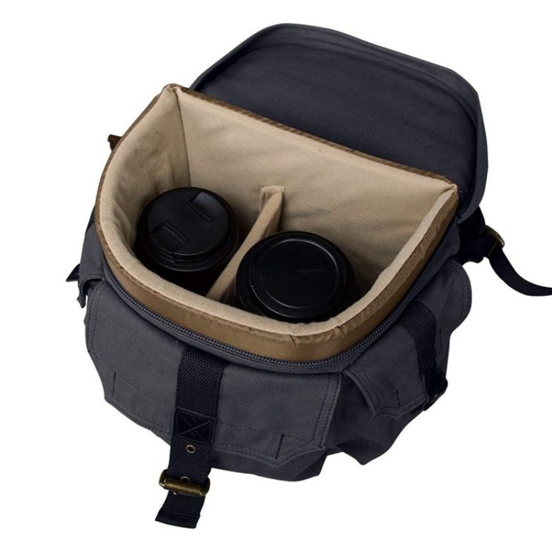 Plain Canvas Slr Camera Backpack