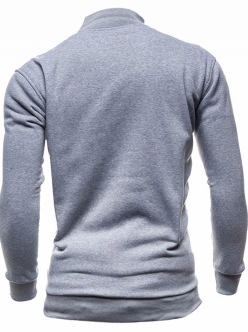 Pánské Mikiny S Kapucí Cardigan Plain Casual Na Zip