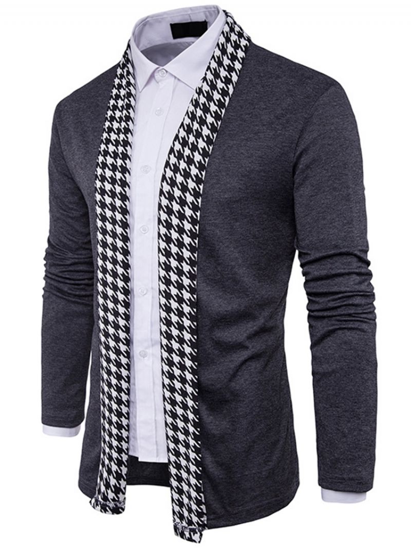 Standardní Pánský Svetr Houndstooth Slim Fall