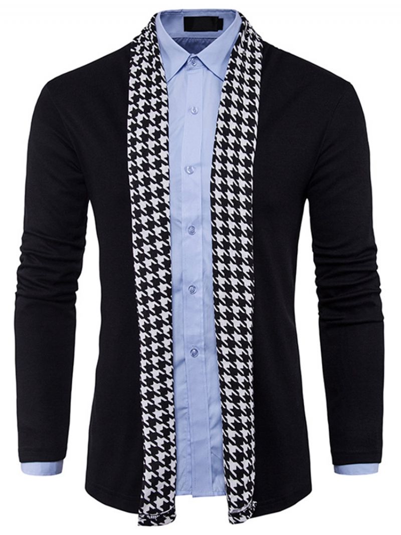 Standardní Pánský Svetr Houndstooth Slim Fall