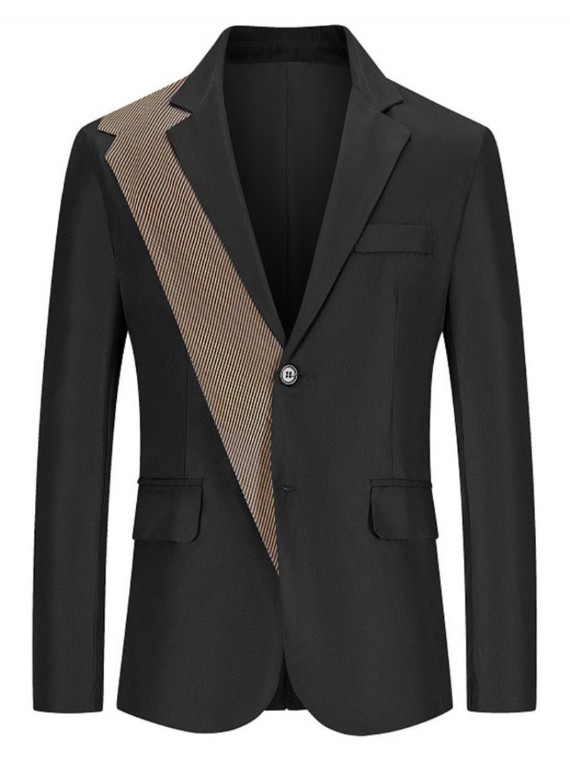 Barevný Blok Slim Notched Lapel Leisure Blazer