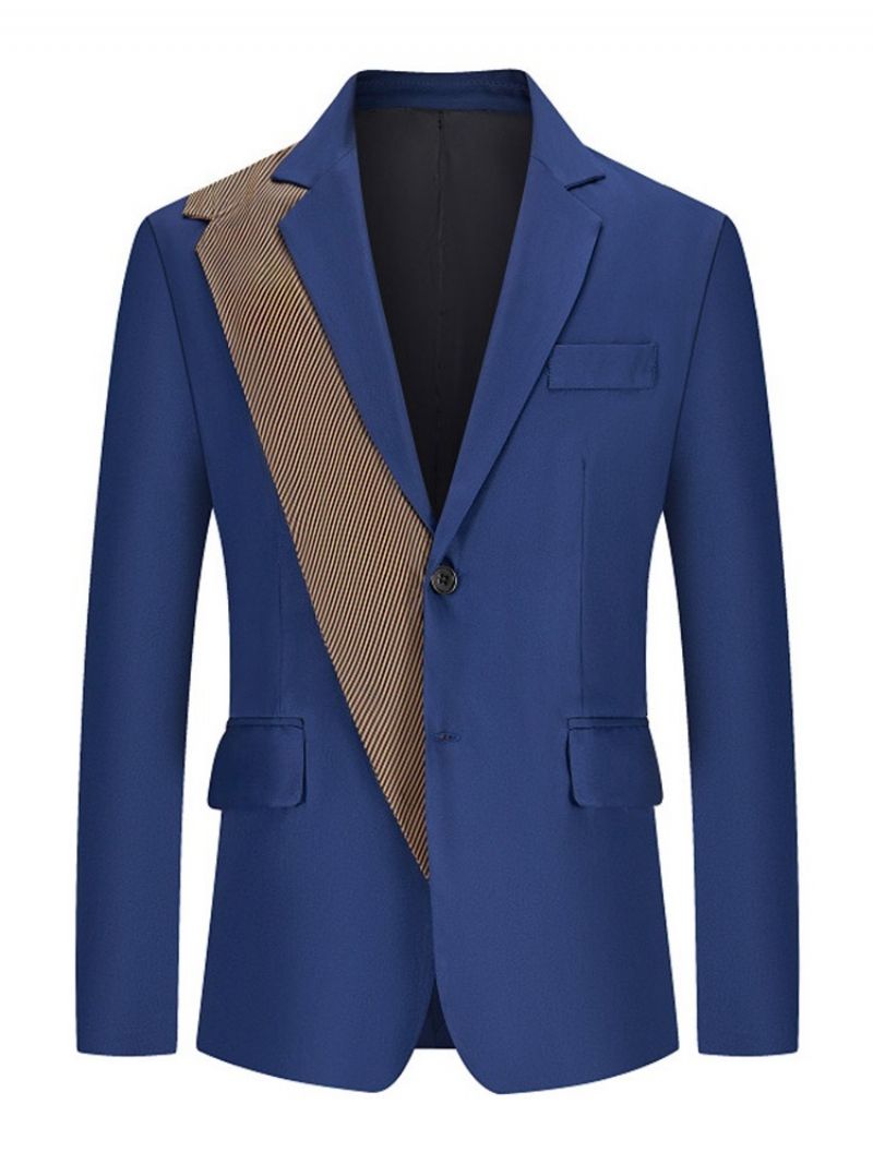 Barevný Blok Slim Notched Lapel Leisure Blazer