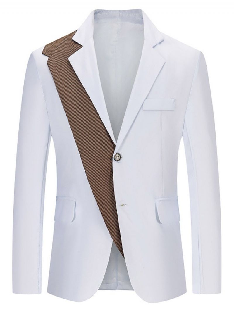 Barevný Blok Slim Notched Lapel Leisure Blazer