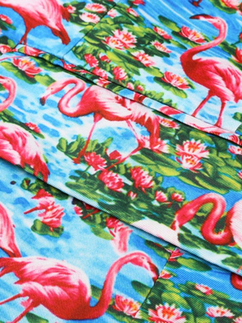 Flamingo Printed Color Block Slim Pánské Sako