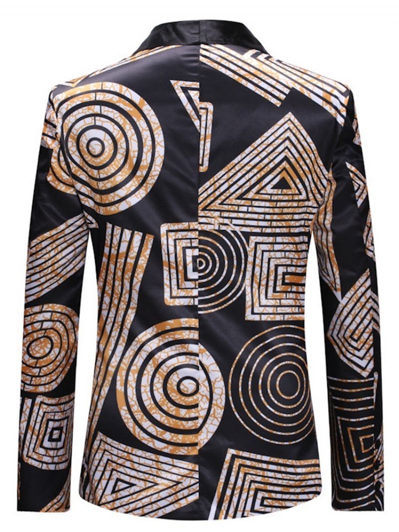 Geometric Print One Button Pánské Ležérní Sako Pro Volný Čas