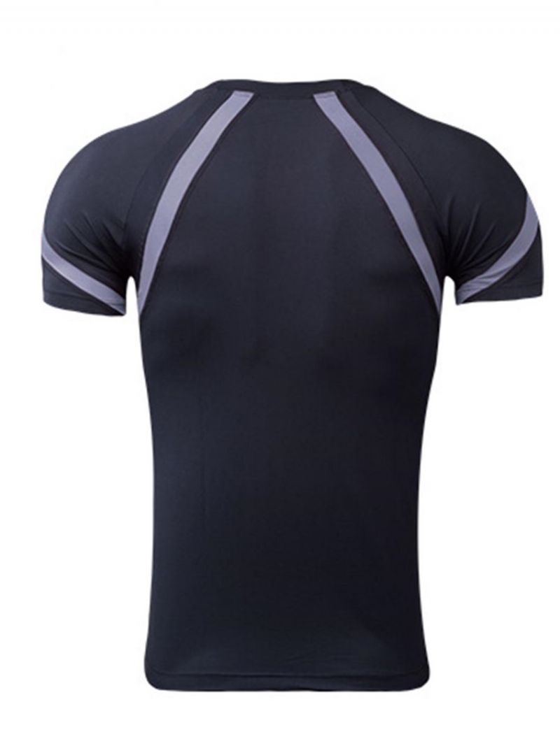 Pánské Sportovní Tričko Color Block Short Sleeve Quick Dry Gym