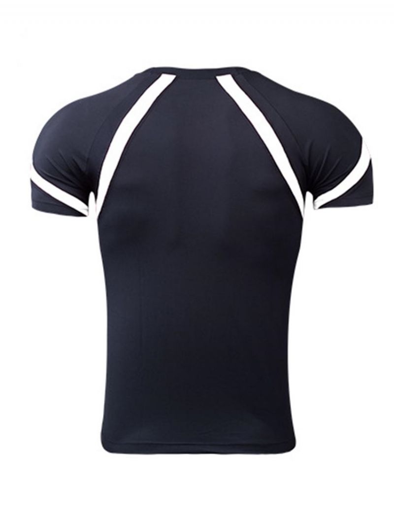 Pánské Sportovní Tričko Color Block Short Sleeve Quick Dry Gym