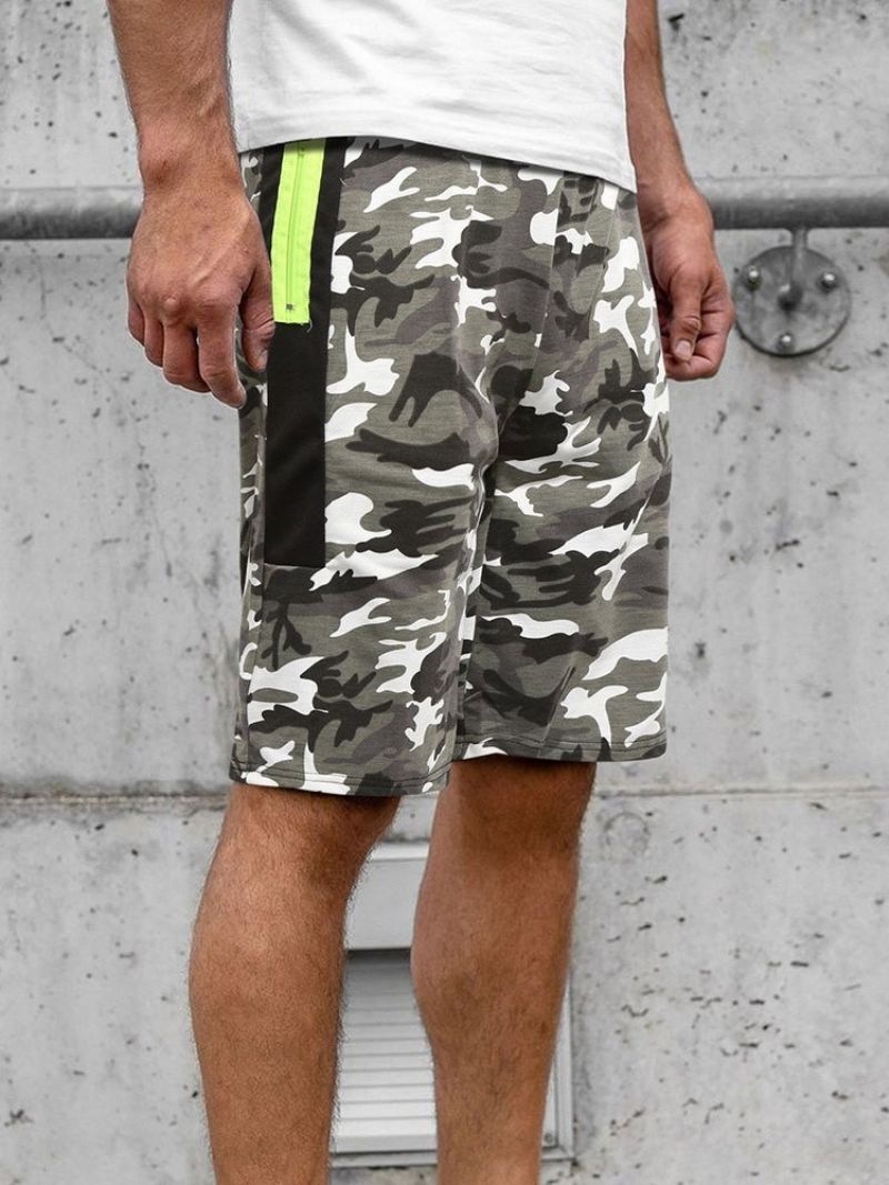 Pánské Plážové Šortky Camouflage Straight Pocket