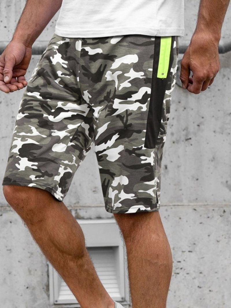 Pánské Plážové Šortky Camouflage Straight Pocket