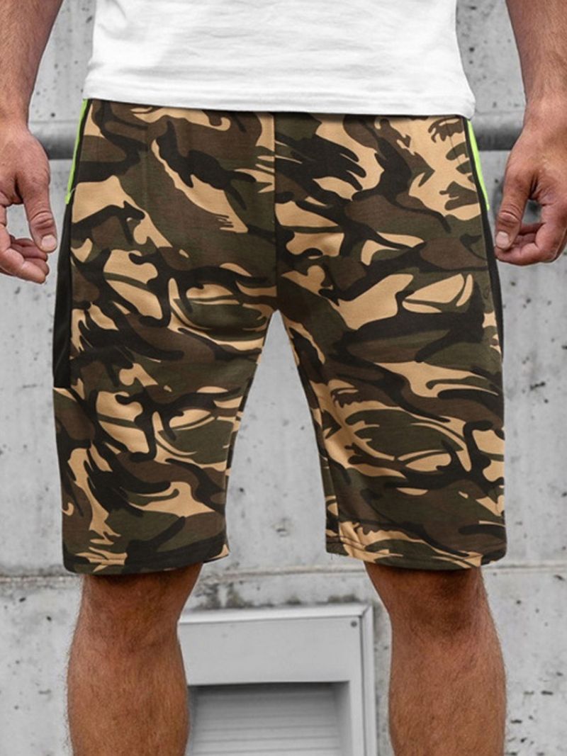 Pánské Plážové Šortky Camouflage Straight Pocket