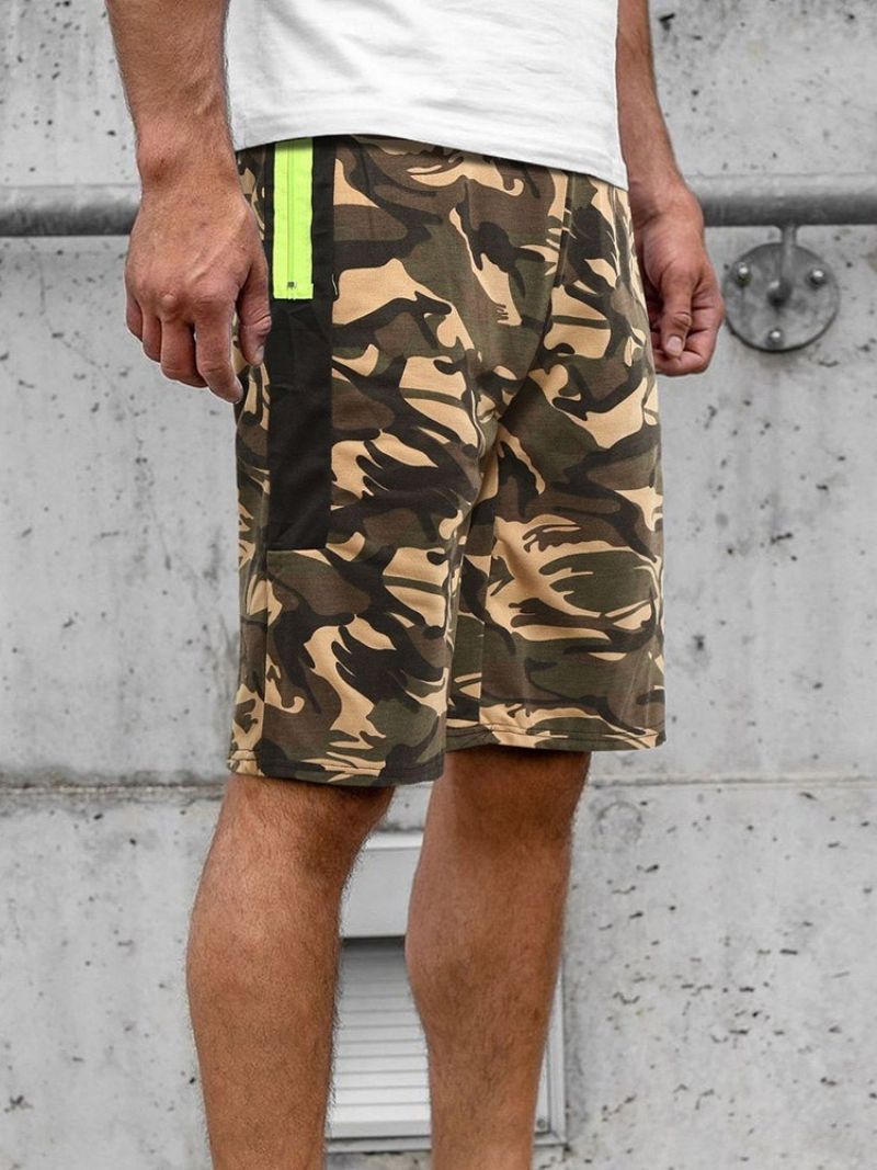 Pánské Plážové Šortky Camouflage Straight Pocket