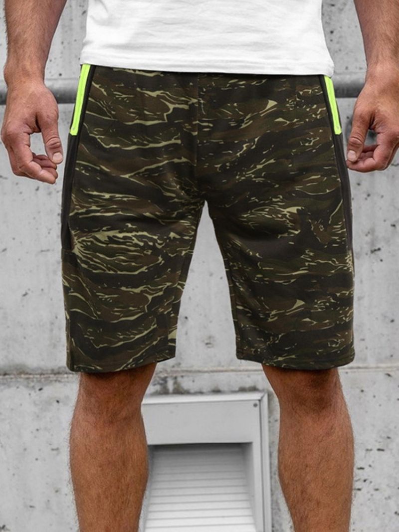 Pánské Plážové Šortky Camouflage Straight Pocket