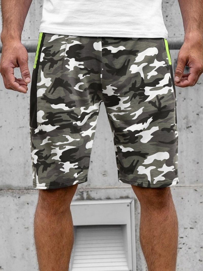 Pánské Plážové Šortky Camouflage Straight Pocket