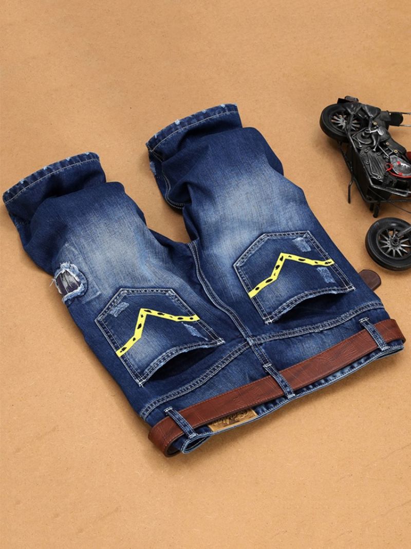 Pánské Šortky Holes Denim Slim