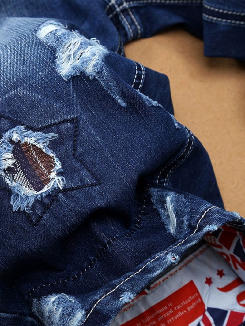 Pánské Šortky Holes Denim Slim