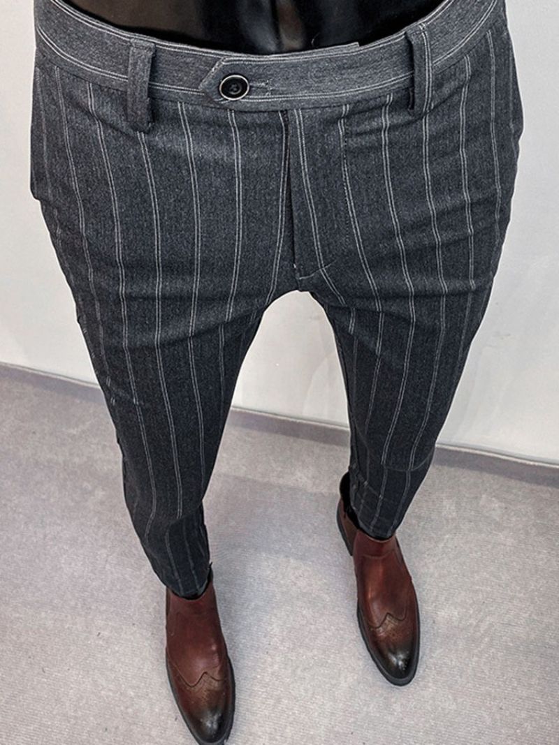 Kalhoty Pencil Pants Stripe Print Ležérní Podzimní Ležérní Kalhoty