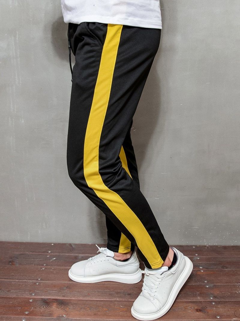 Pánské Ležérní Kalhoty Color Block Pencil Pants Se Středním Pasem