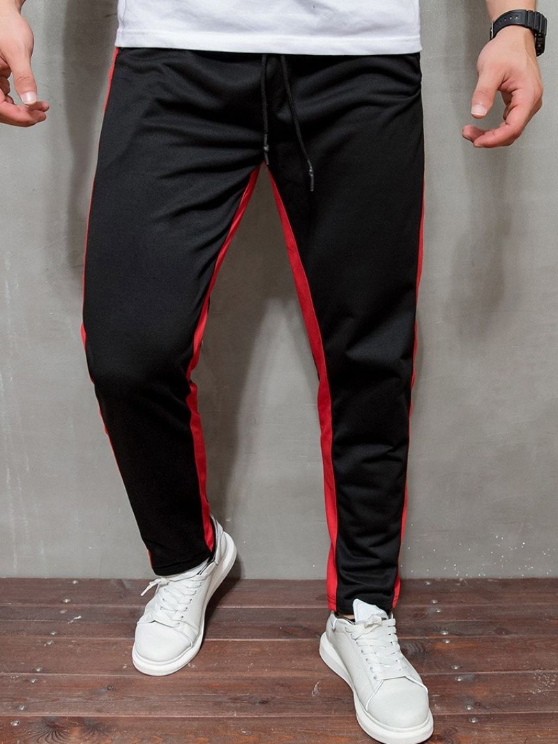 Pánské Ležérní Kalhoty Color Block Pencil Pants Se Středním Pasem