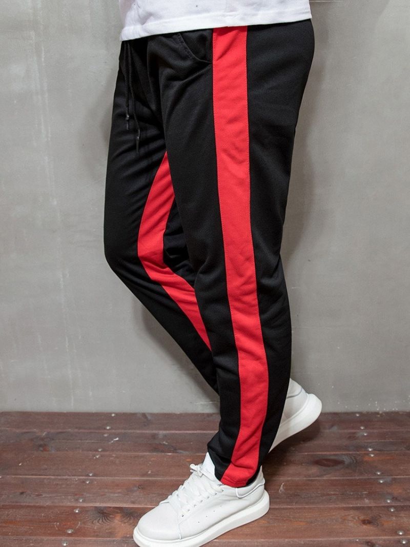 Pánské Ležérní Kalhoty Color Block Pencil Pants Se Středním Pasem