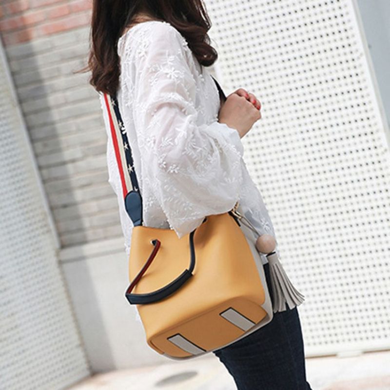 Casual Crossbody Kabelka Color Block Tassel