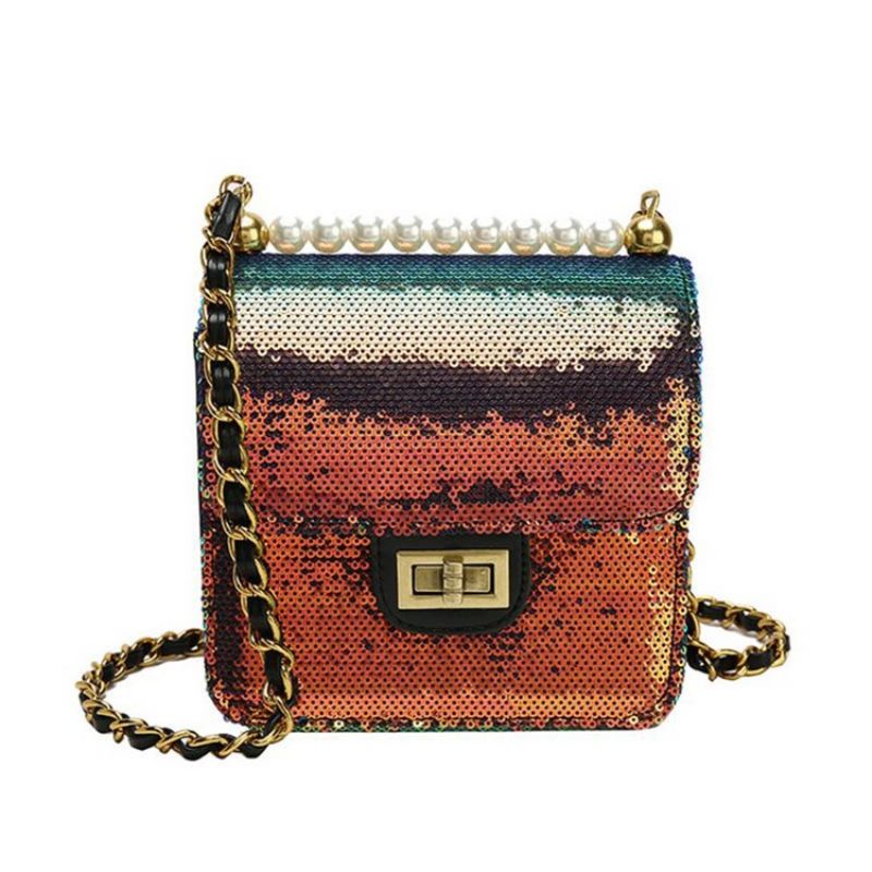 Crossbody Kabelka Beads Plain Pu Glisten