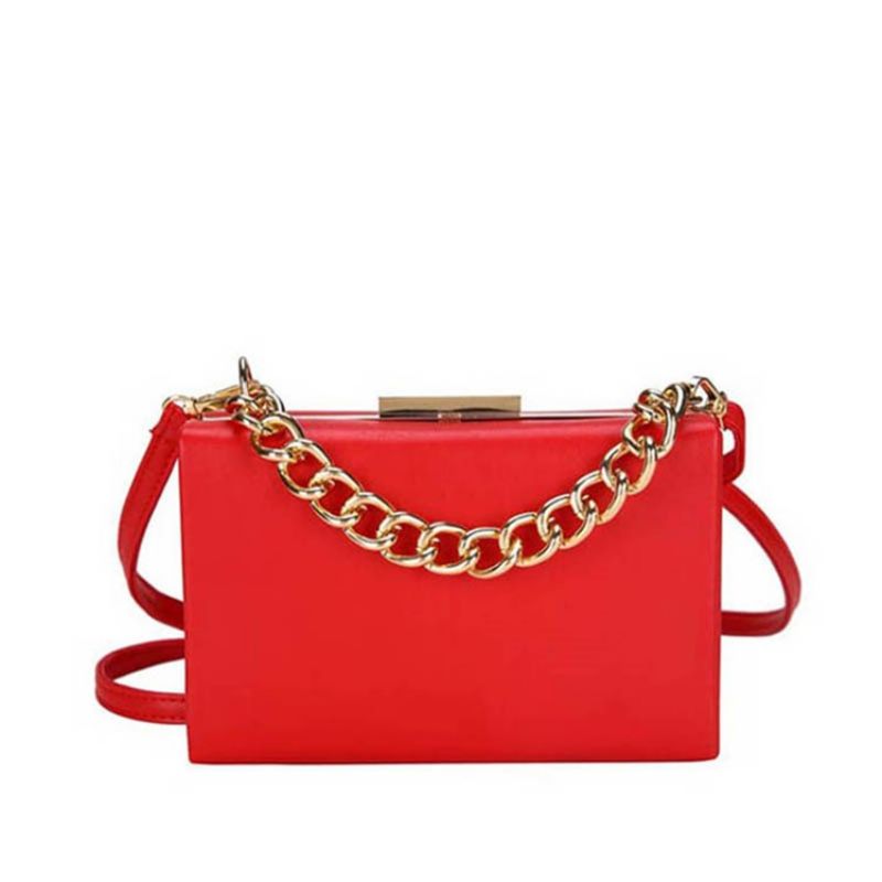 Crossbody Kabelka Chain Plain Pu Flap