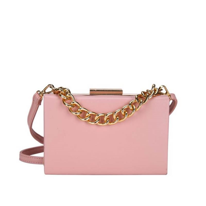 Crossbody Kabelka Chain Plain Pu Flap