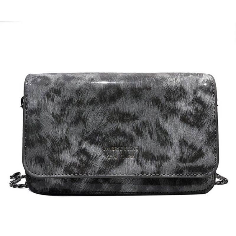 Crossbody Kabelka Pu Chain Leopard Print