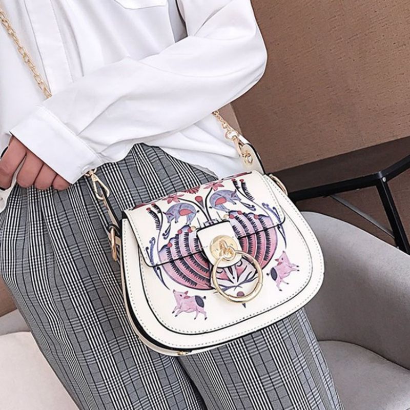 Crossbody Kabelky Se Sedlem Pu Lock Cartoon