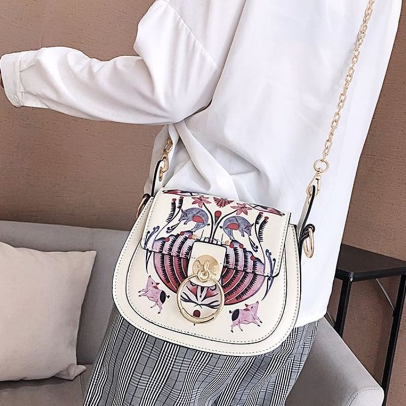 Crossbody Kabelky Se Sedlem Pu Lock Cartoon