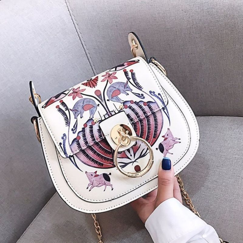 Crossbody Kabelky Se Sedlem Pu Lock Cartoon