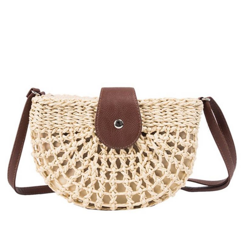 Crossbody Taška Na Pletené Sedlo Z Obyčejné Trávy