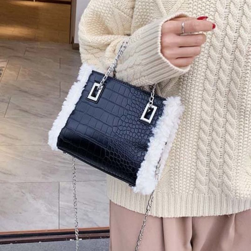 Dámské Crossbody Kabelky Pu Chain Alligator Rectangle