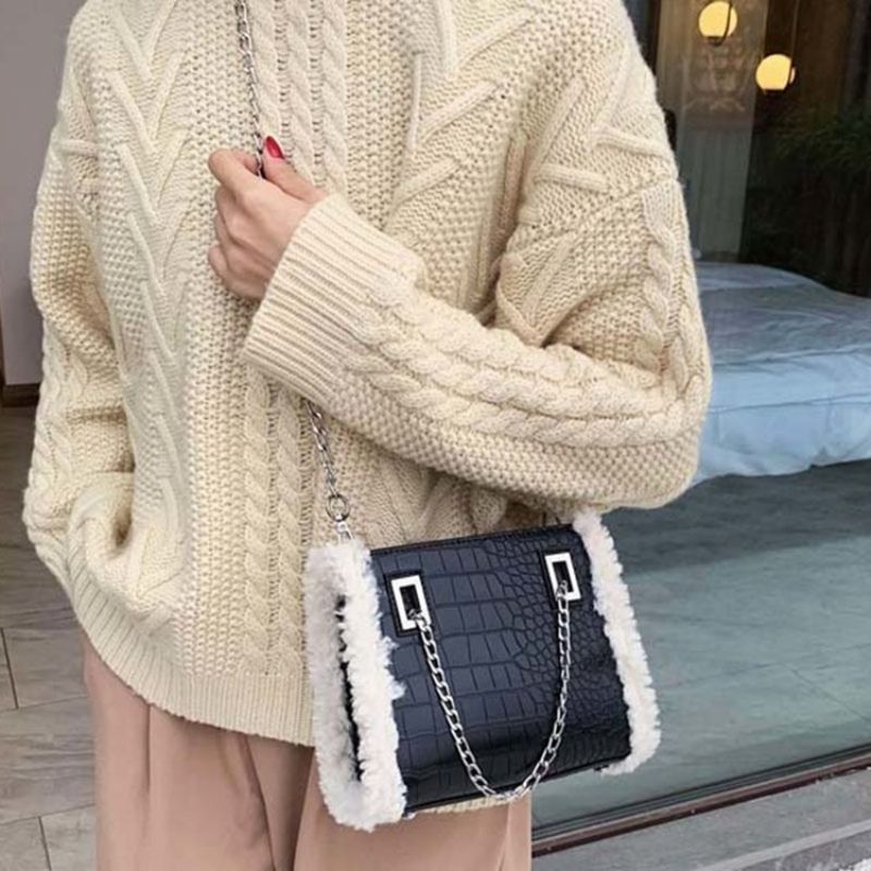 Dámské Crossbody Kabelky Pu Chain Alligator Rectangle