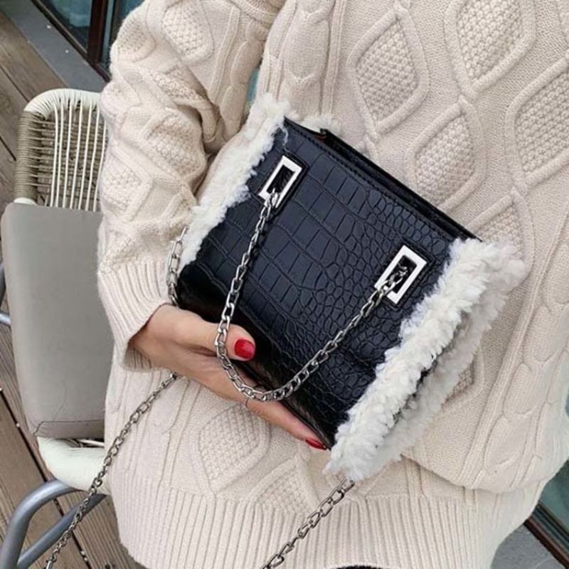 Dámské Crossbody Kabelky Pu Chain Alligator Rectangle