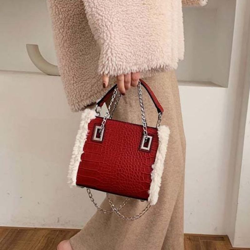 Dámské Crossbody Kabelky Pu Chain Alligator Rectangle