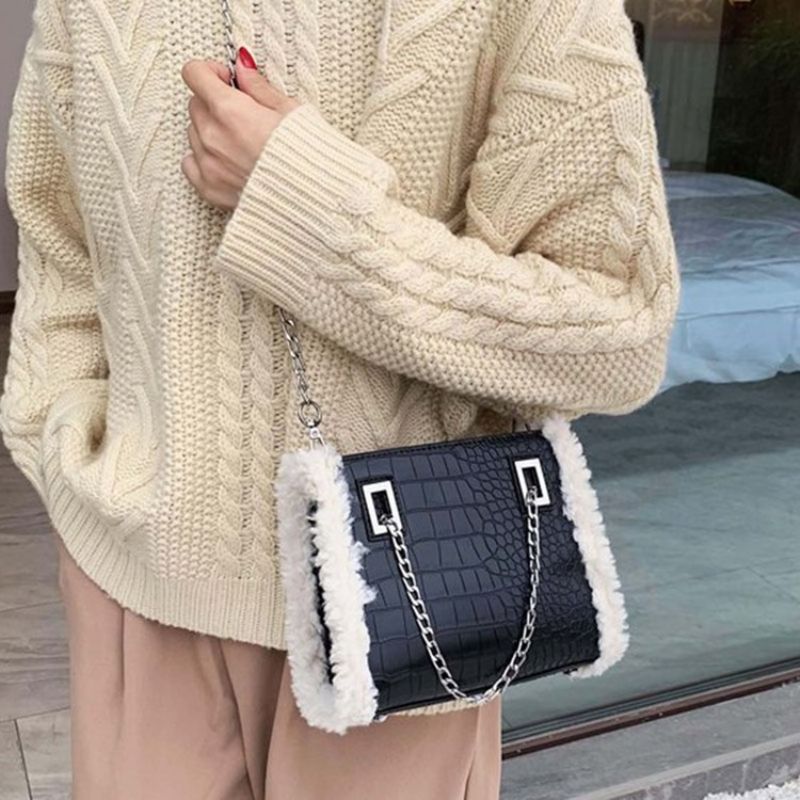 Dámské Crossbody Kabelky Pu Chain Alligator Rectangle