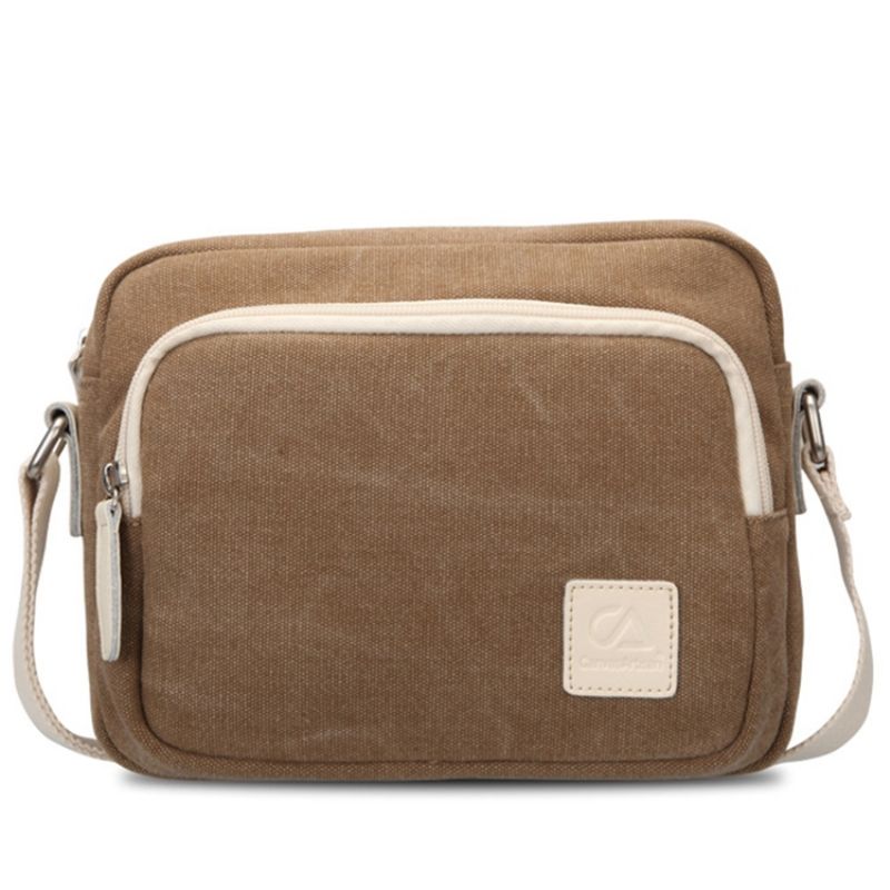 Jednoduchá Vintage Plátěná Crossbody Kabelka