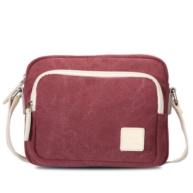 Jednoduchá Vintage Plátěná Crossbody Kabelka