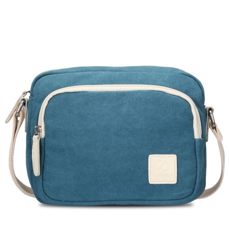 Jednoduchá Vintage Plátěná Crossbody Kabelka